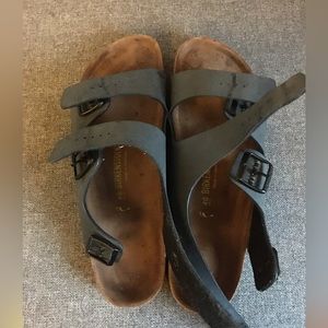 Birkenstock Milano navy leather slingback sandals shoes men's size 15 (48)